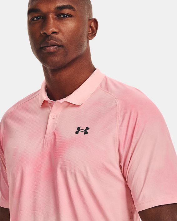 Herren UA Iso-Chill Afterburn Poloshirt, Pink, pdpMainDesktop image number 3